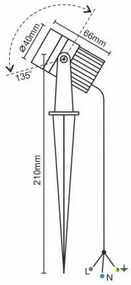 LED Corp de iluminat exterior LED/3W/85-264V IP67