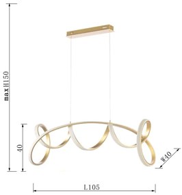 Lustră LED pe cablu ONLI KIRA LED/60W/230V 4000K auriu