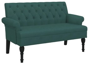 372124 vidaXL Banchetă cu spătar, verde închis, 120x62x75,5 cm, textil