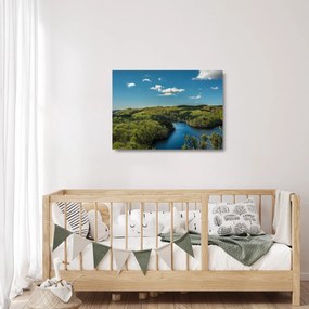 Tablou pe sticlă - Lac montan (70x50 cm)