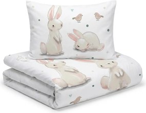 Lenjerie de pat din bumbac pentru patut BUNNIES albă Dimensiune lenjerie de pat: 40 x 60 cm | 100 x 135 cm