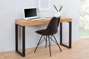 Birou design industrial Black Desk 120cm, negru/ stejar