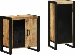 vidaXL Set de mobilier pentru baie cu sertar 2 pcs Lemn de mango solid
