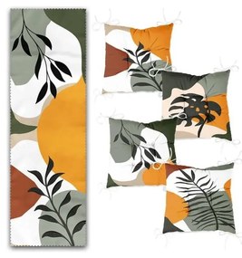 Set napron de masă și perne de scaun 5 buc. Illustrated Autumn – Mila Home