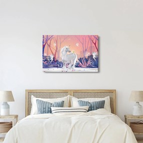 Tablou - Unicorn în pădurea fermecată (90x60 cm)