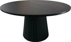 Masuta Cafea Rotunda Collin Lemn De Acacia Diametru 80 Cm Neagra