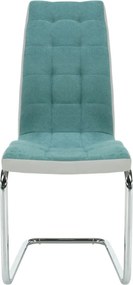 Scaun bucatarie SALOMA NEW, textil/piele ecologica/metal, mentol/gri/c