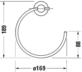 Duravit 99211000 - Suport de perete pentru prosoape D-CODE, crom lucios