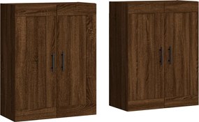 vidaXL Dulapuri montate pe perete 2 buc. stejar maro, lemn prelucrat