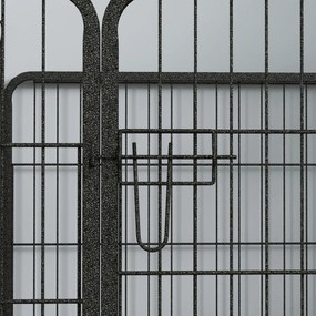 PawHut Gard Metalic Pliabil pentru Câini Interior/Exterior Ușă Zăvor Tăruși, 82x82x60cm, Gri | Aosom Romania