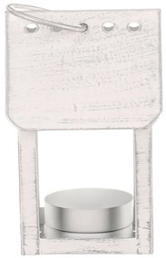 Lanterna metalică Cuib de pasăre, albă, 11 cm