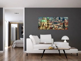 Tablou - Panorama din Praga (120x50 cm)