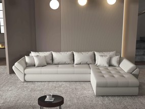 Colțar extensibil dumonde cu ladă de depozitare si sezut confortabil din spuma high-density, Loana XL Enjoy Beige II 335x185 cm