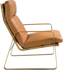 Scaun cu brate LUX design italian Cowhide camel