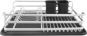 Scurgător de vase alb-negru din metal 43x32 cm Deluxe – Orion