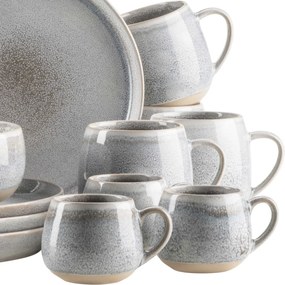 Mäser Set de vase pentru micul dejun 16 piese AQUATA – gri