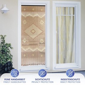 Draperie în culoare naturală din bambus 90x200 cm cu prindere la ușă Rhombus – Maximex