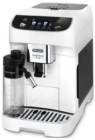 Espressor automat DeLonghi Magnifica PLUS ECAM 320.60.W, 1450W, 15 bar, 1.8l, 15 programe, 13 trepte de macinare, Ecran tactil TFT, LatteCrema Hot, Boabe de cafea, Alb