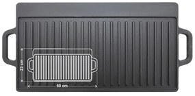 Placă de grătar cu mânere Cattara 13064 Fontă, 50x 23 cm