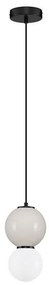 Pendul LED decorativ portelan gri deschis, sticla alb, NOESIS