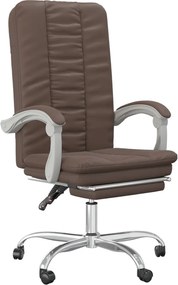 vidaXL Fotoliu de birou rabatabil, maro, piele ecologică