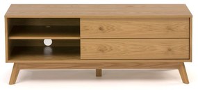 Comodă TV în culoare naturală cu aspect de lemn de stejar 130x50 cm Kensal – Woodman