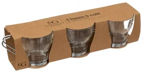 Set 3 cani cafea Arometo, sticla, 110 ml