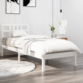 3105391 vidaXL Cadru de pat, alb, 90x200 cm, lemn masiv