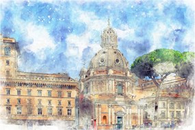 Tablou - Biserica Santa Maria di Loreto, Roma, Italia (90x60 cm)