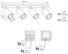 Spot MARIBEL 4xGU10/10W/230V alb