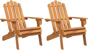 vidaXL Scaune Adirondack de grădină, 2 buc., lemn masiv de acacia