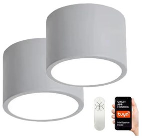 SET 2x plafonieră LED RONDATE 12W/230V Tuya gri Immax NEO 07143-GR15BD + telecomandă