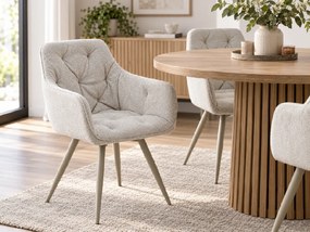 Scaun de dining pivotant MORIX, bej deschis/ casmir