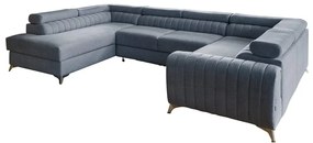 Colțar albastru extensibil/cu spațiu de depozitare (cu colț pe partea stângă/în formă de "U") Louis – ELTAP