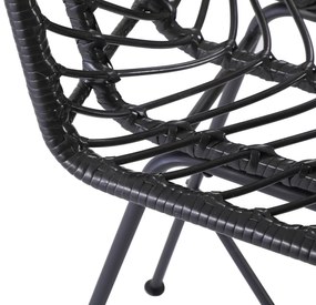 Scaun de bar din ratan negru ESPO 97