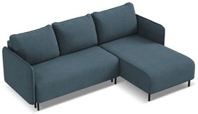 Colțar albastru extensibil/cu spațiu de depozitare (cu colț pe partea dreaptă) Luana – Makamii