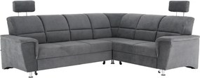 Colţar extensibil, material textil gri, model dreapta, SANTIAGO