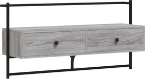 vidaXL Dulap TV montat pe perete, gri sonoma, 100,5x30x51 cm, lemn
