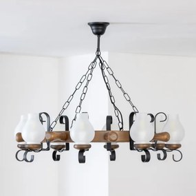 Brilagi - Candelabru pe lanț TIMONA 8xE14/40W/230V Ø70 cm fag/nuc