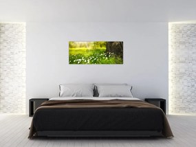Tablou cu poiana și flori (120x50 cm)
