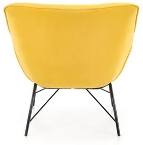 Fotoliu Belton velvet galben H78 cm