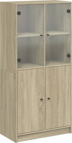 vidaXL Dulap înalt cu uși, stejar sonoma, 68x37x142 cm, lemn compozit