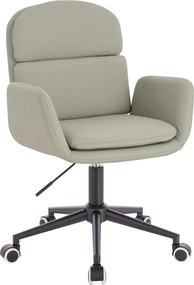 HR480K Scaun Culoarea Inului Piele Ecologica Premium Soft cu Bază Neagră