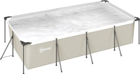 Outsunny Piscină Demontabilă Tubulară 394,5x208,3x80,5 cm 6075 L cu Cadru Metalic Plasture de Reparare fără Pompă de Filtrare Gri | Aosom Romania