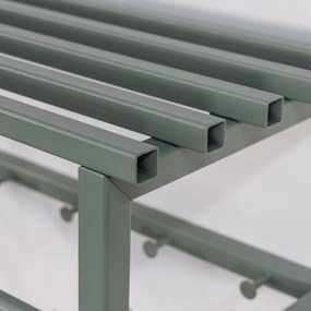 Cuier de perete verde prăfuit cu raft din metal 76 cm Rizzoli – Spinder Design