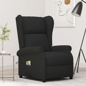3098333 vidaXL Fotoliu de masaj electric, spătar cu aripi, negru, textil