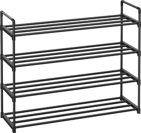 Raft pentru pantofi TORINO, 4 polițe, 30x92x74cm, negru SongmicsHome