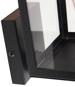 Aplică modernă de perete pentru exterior neagră cu sticlă 30 cm - Rotterdam