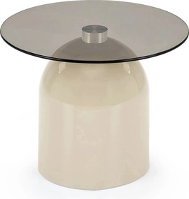 Masuta cafea STARK S, fumuriu/casmir, sticla/metal, 50x41 cm