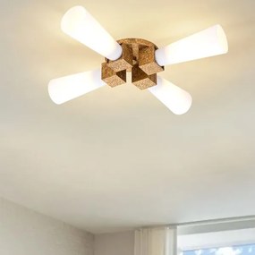 Elstead KRISTY-4P-DG-OPAL - Lustru pe tijă KRISTY 4xE27/40W/230V, cupru